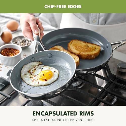 Gray 8" and 10" Hard Anodized Ceramic Nonstick Frying Pan Skillet Set I238