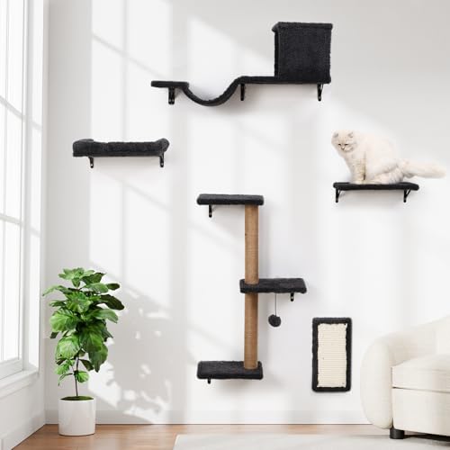 Gray Cat Wall Shelves H47780