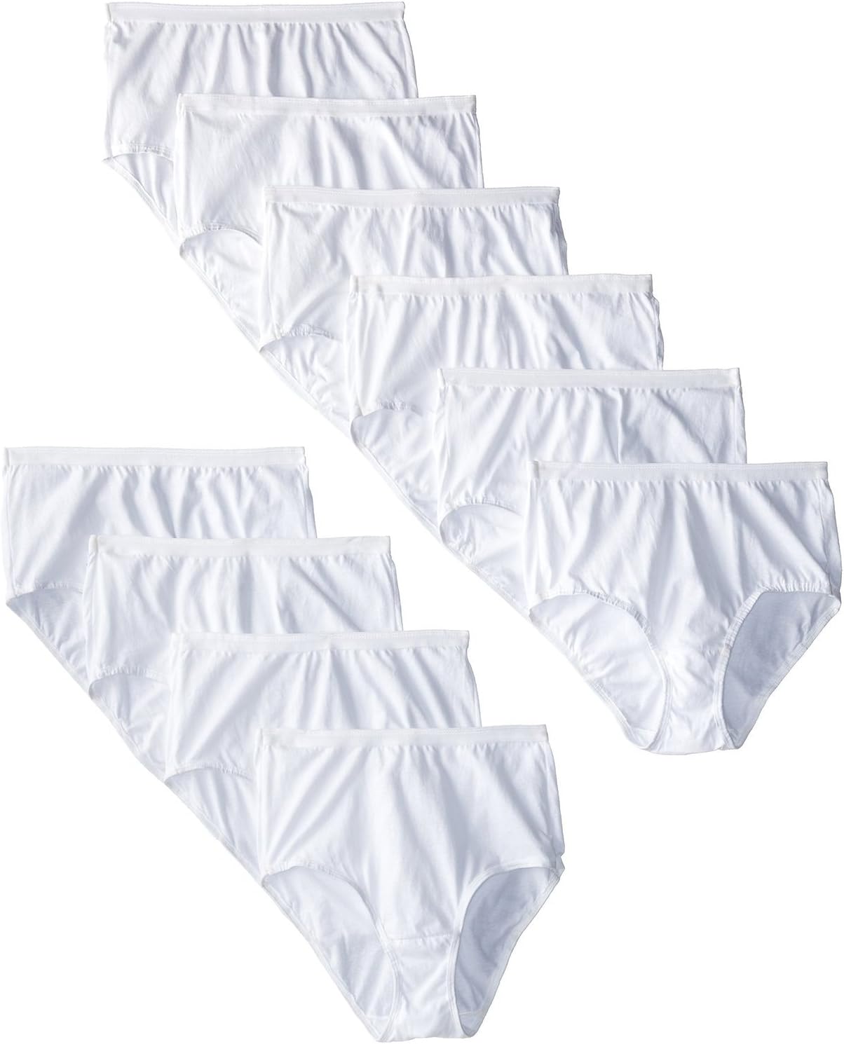 9 Pack White Cotton Briefs A743861