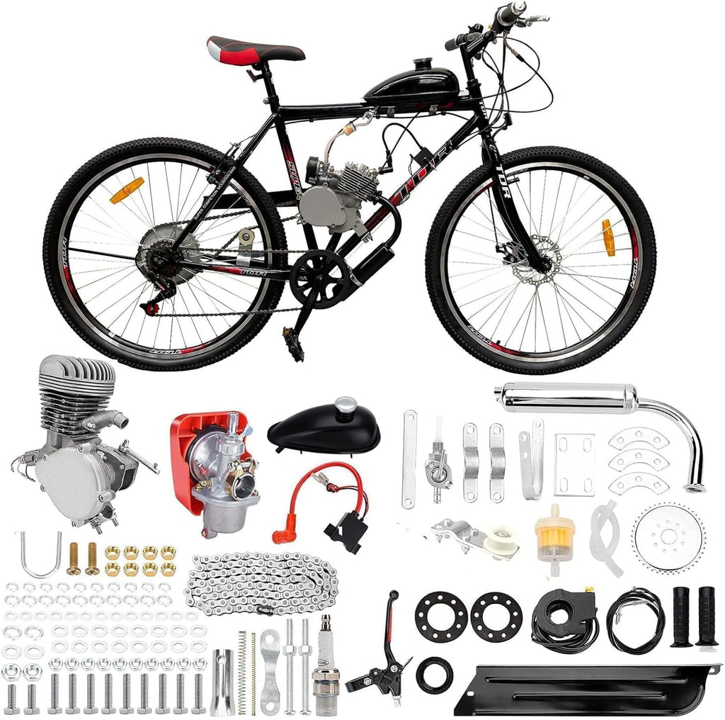 100cc 2 Stroke Petrol Gas Engine Kit for 26-28" V-Frame Bicycles B357996
