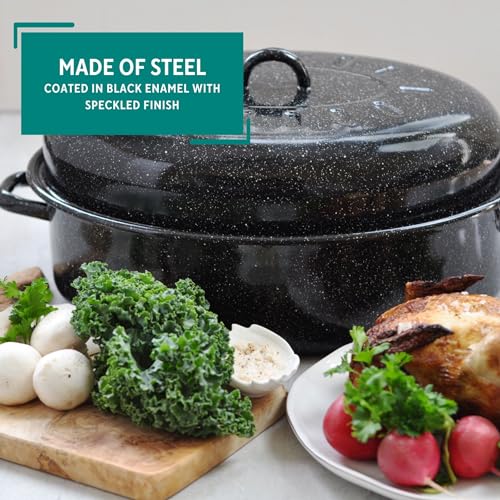Black Covered Oval Roaster with Lid Z33609