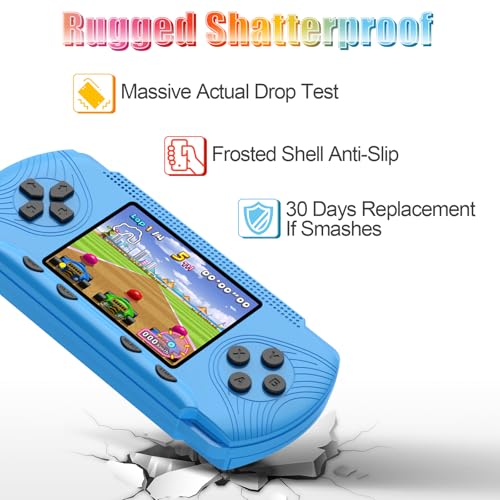 Handheld Game Console 3" HD Screen Built in 258 Video Games Blue Y89351