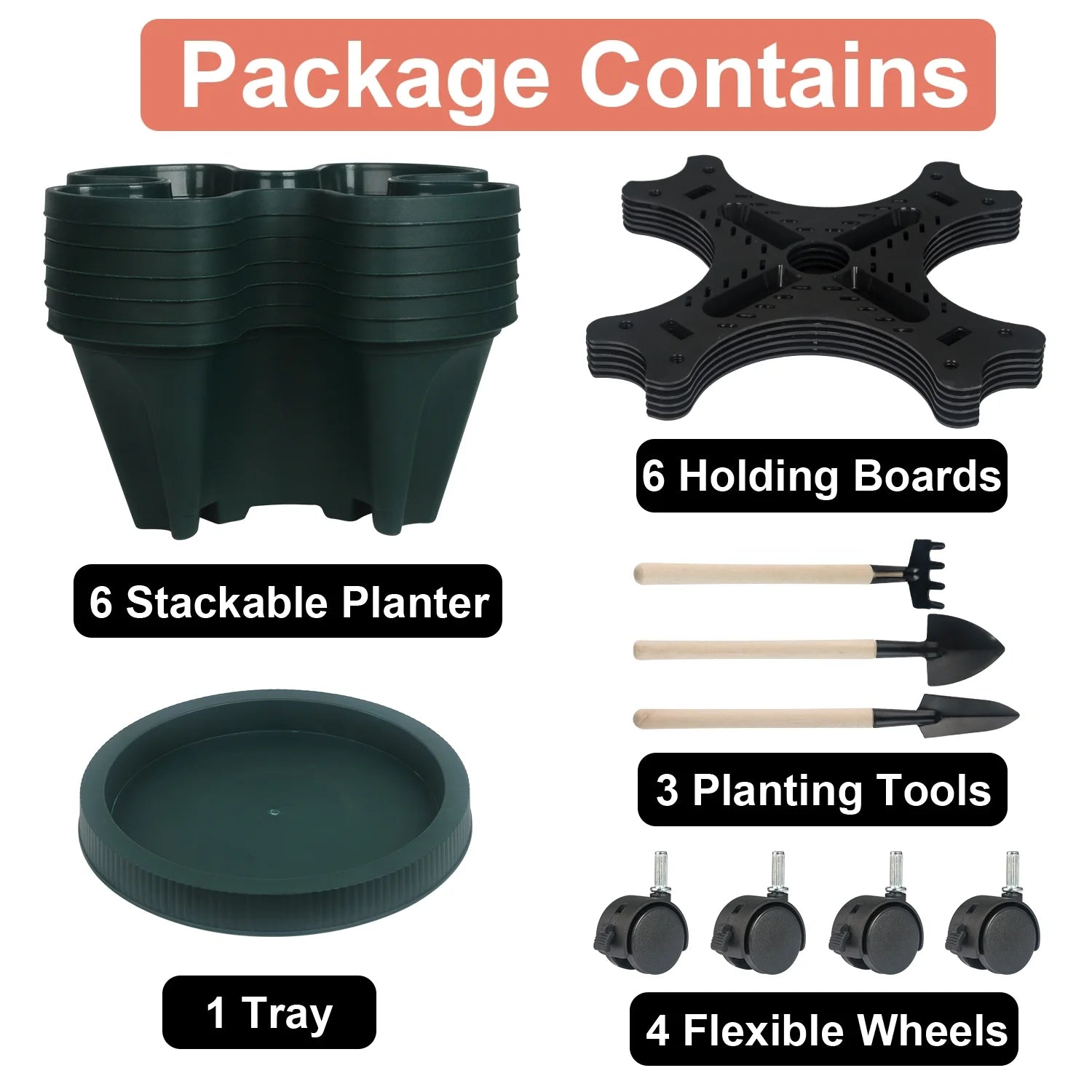 4 Tier Stackable Garden Planter E212