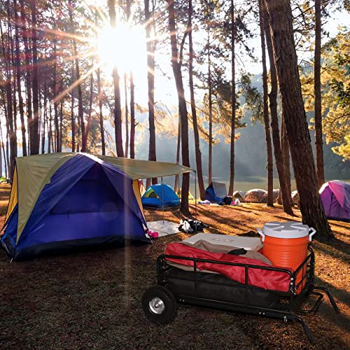 Foldable Cargo Carrier Cart With Quick Detachable Basket Rack With 10 inch Flat Free Tires Q601