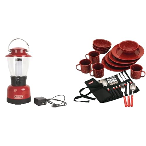Coleman Classic Rechargeable 400 Lumens LED Lantern, Water-Resistant Lantern with USB Charging Port and Carry Handle D1128