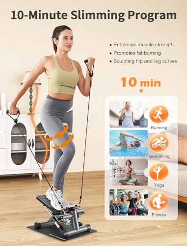 Mini Stepper with Resistance Band, Hydraulic Fitness Stepper Z5888