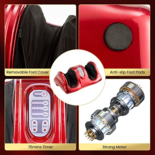 Burgundy Shiatsu Foot and Calf Massager Machine K686