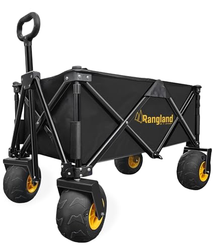 Large Balloon Air Tires Folding Utility Cart with Rustproof Heavy-Duty Steel Frame Z2637