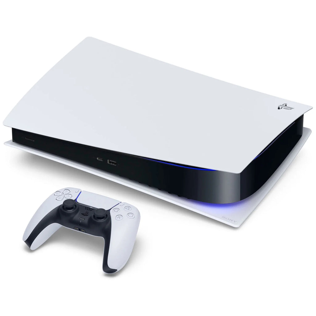 Playstation 5 Disc Version Console with Blue Controller, Media Remote and Charge Dock Bundle Z46690