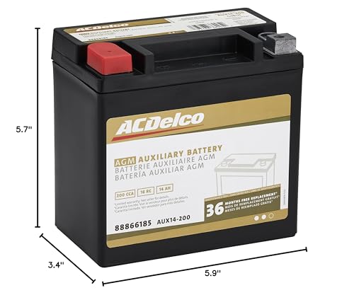 36 Month Warranty Auxiliary AGM 200 CCA Battery I550466