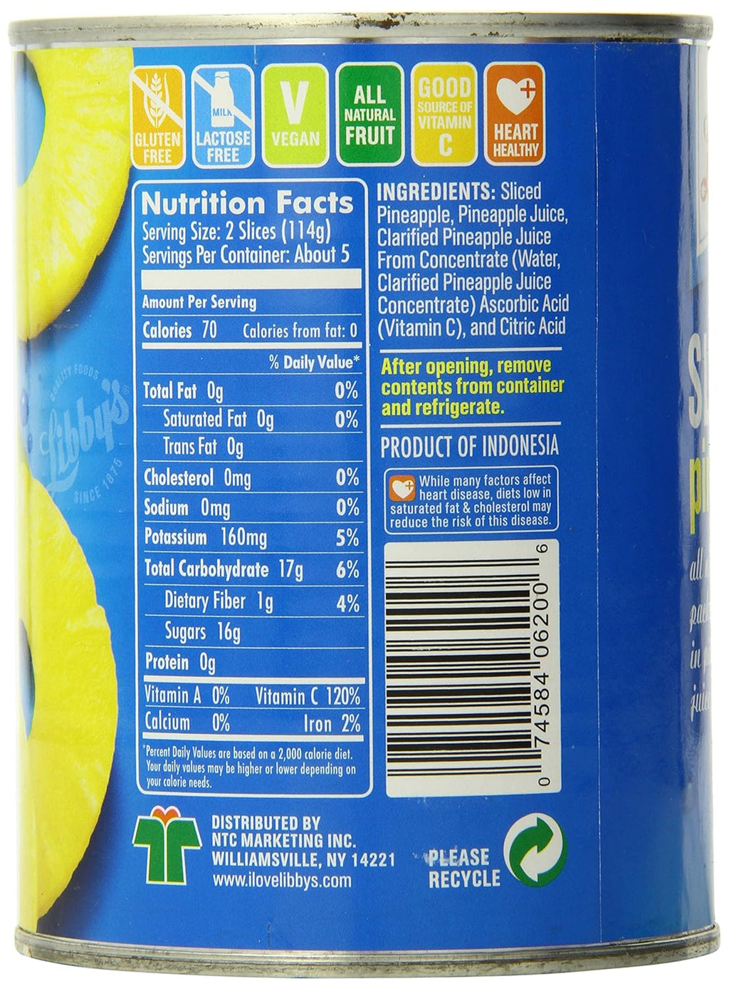 Sliced Pineapple, 20 Ounce (Pack of 12) U845211