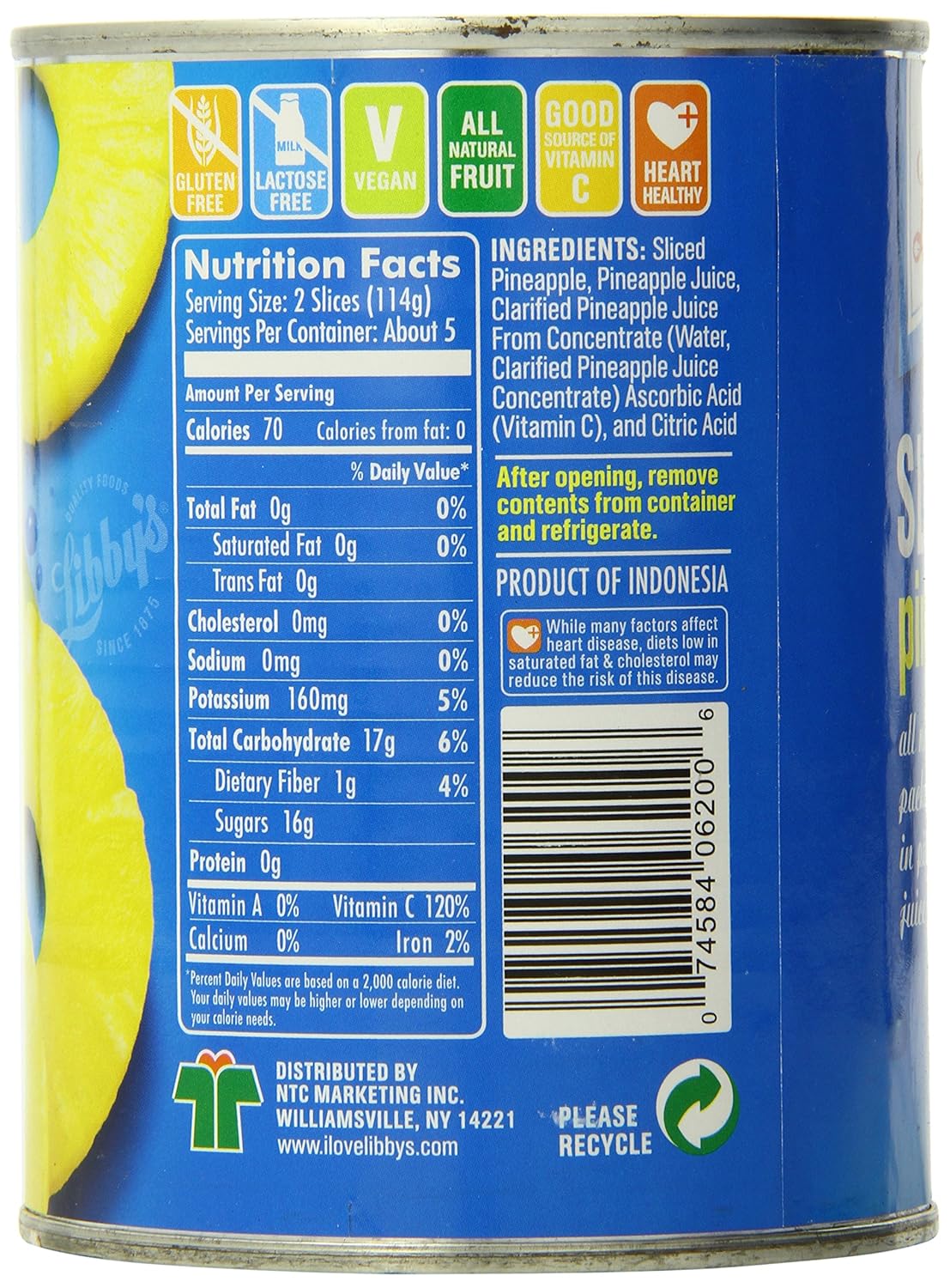 Sliced Pineapple, 20 Ounce (Pack of 12) U845211