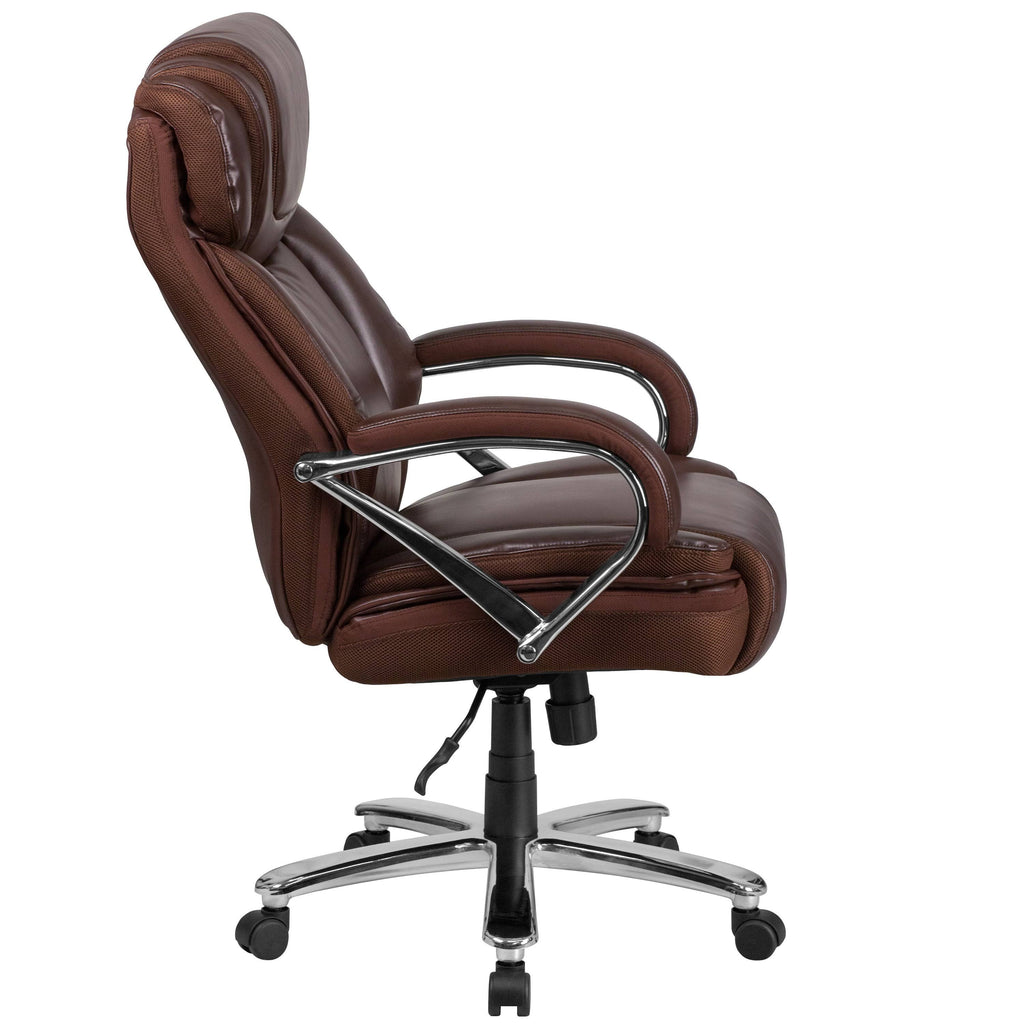 Brown Leather Executive Swivel Office Chair C475