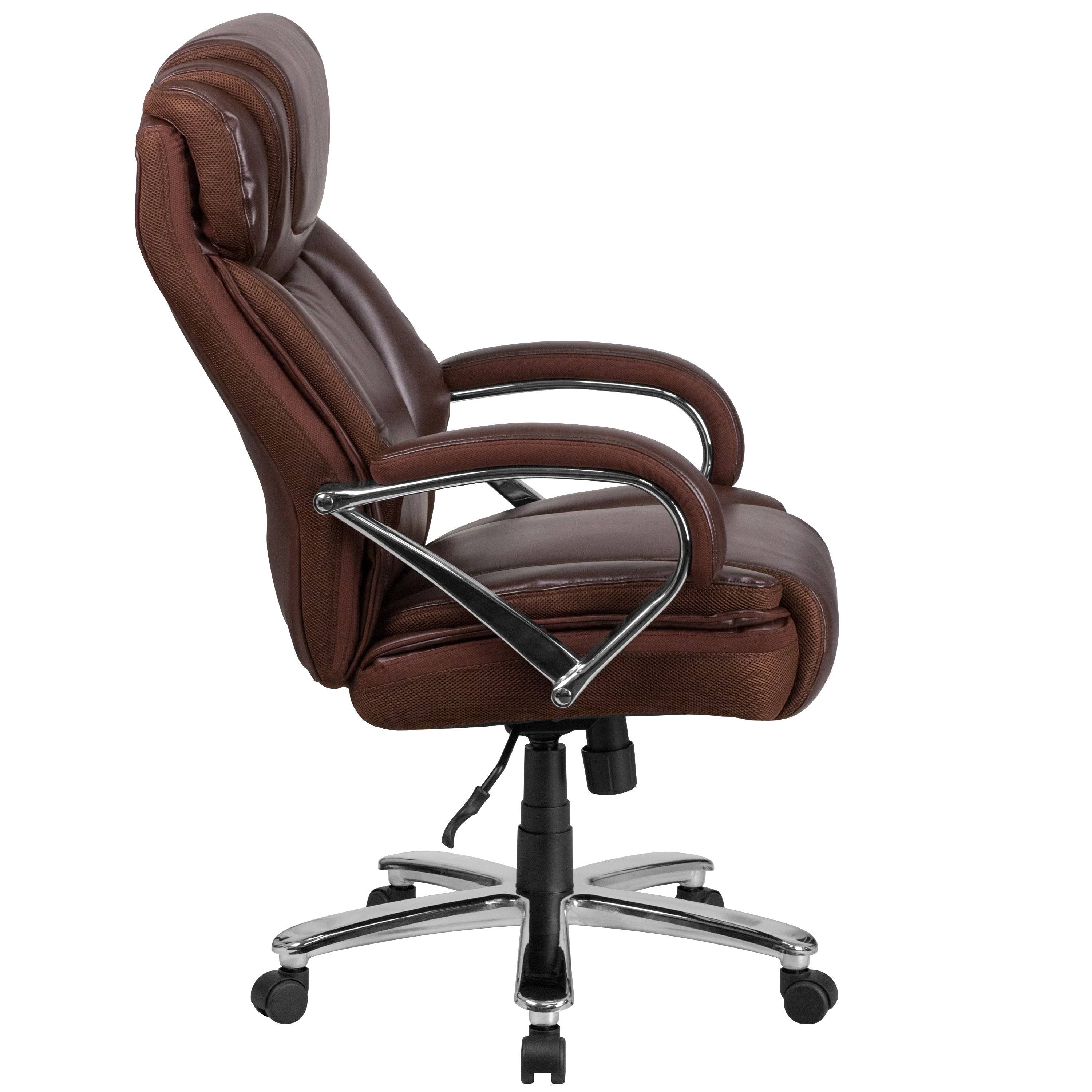 Brown Leather Executive Swivel Office Chair C475