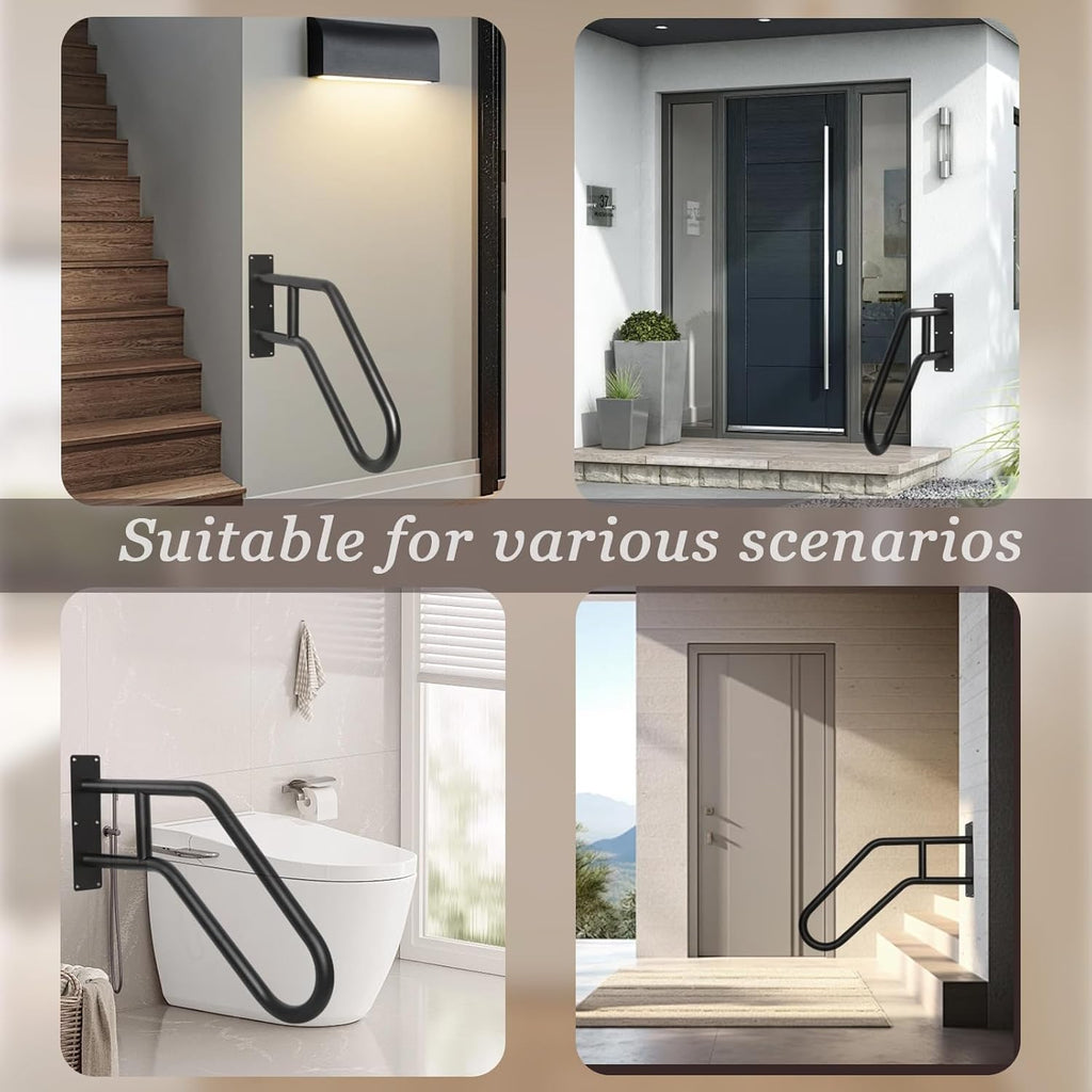 Black Stainless Steel Handrails for Outdoor Steps D51131