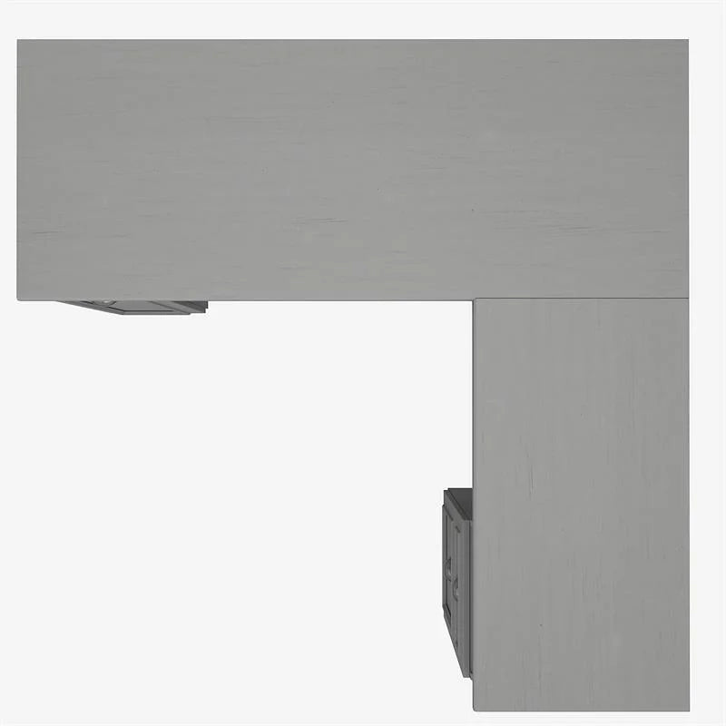 60W L Shaped Desk with Drawers and Storage Cabinet, Gray W42135