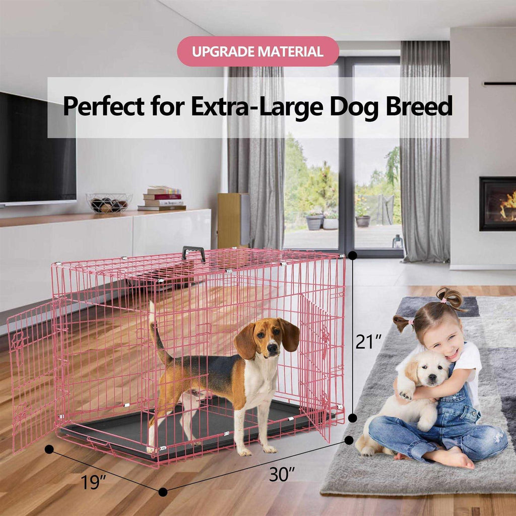Folding Double Door Dog Cage Q740616