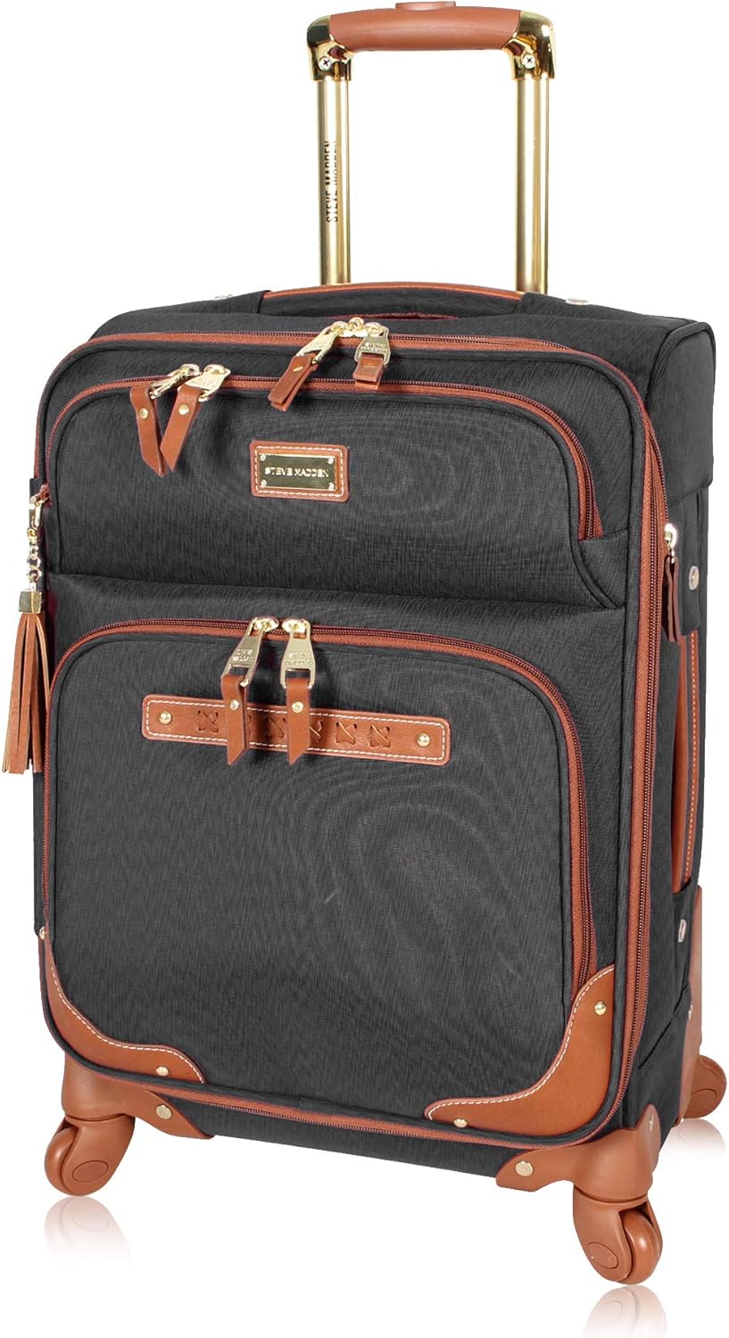 Lightweight Softside Expandable 20 Inch Carry On Bag with 4-Rolling Spinner Wheels Z526
