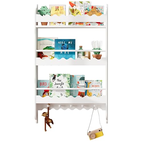 Natural 3-Tier Wall Mounted Kids Bookshelf W3061