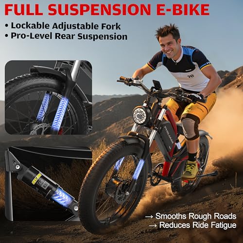 52V 23AH 26" Fat Tire Full Suspension Electric Bike S439763