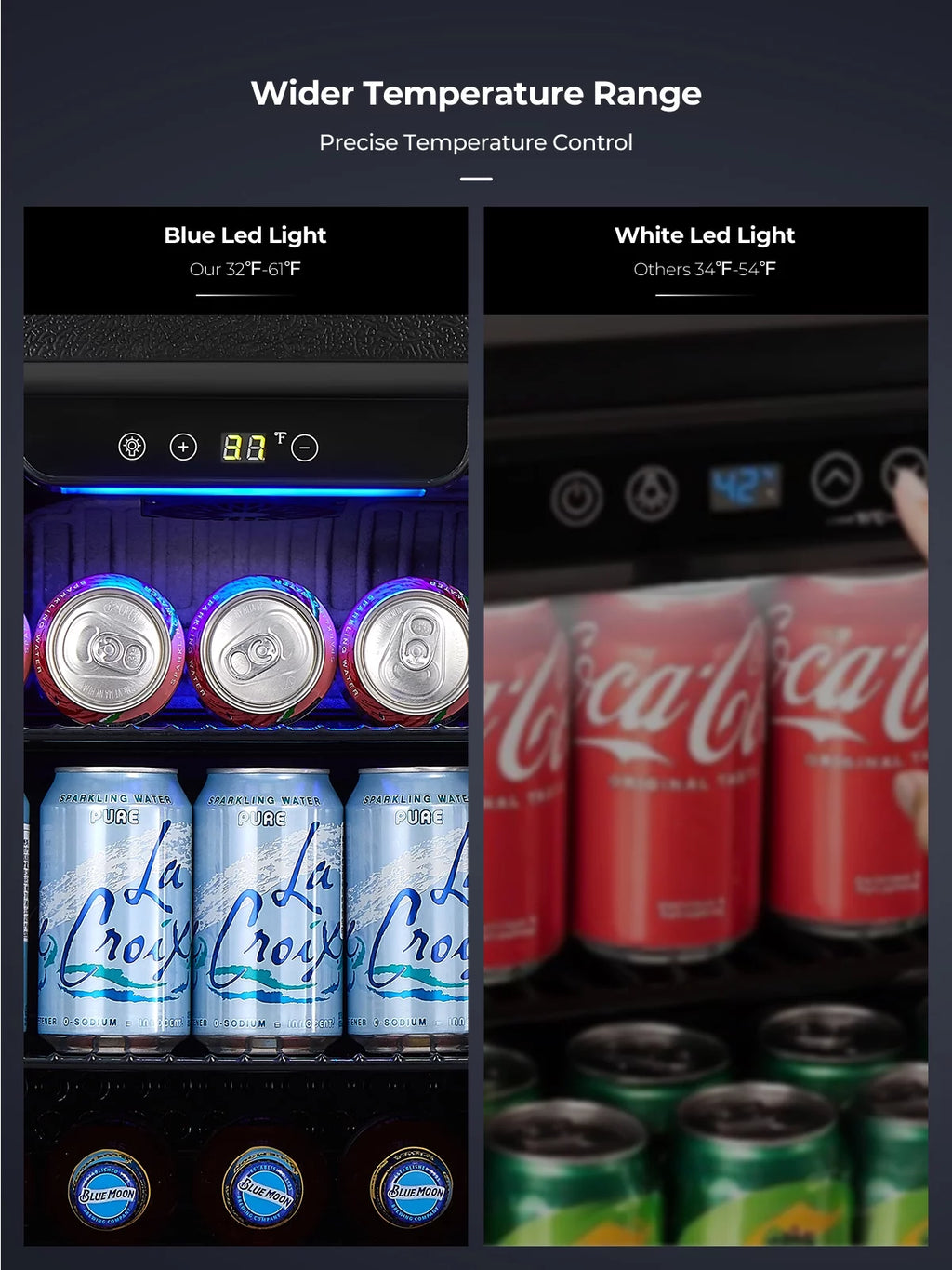 126 Can Beverage Refrigerator Cooler, 3.2 Cu.ft Mini Fridge, Reversible Door U4633