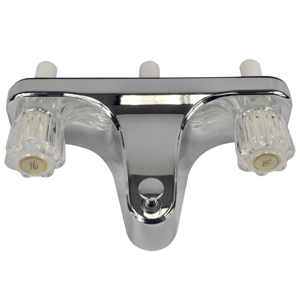 8 inch Chrome 2-Handle Tub Shower Faucet with Clear Acrylic Handles O1380