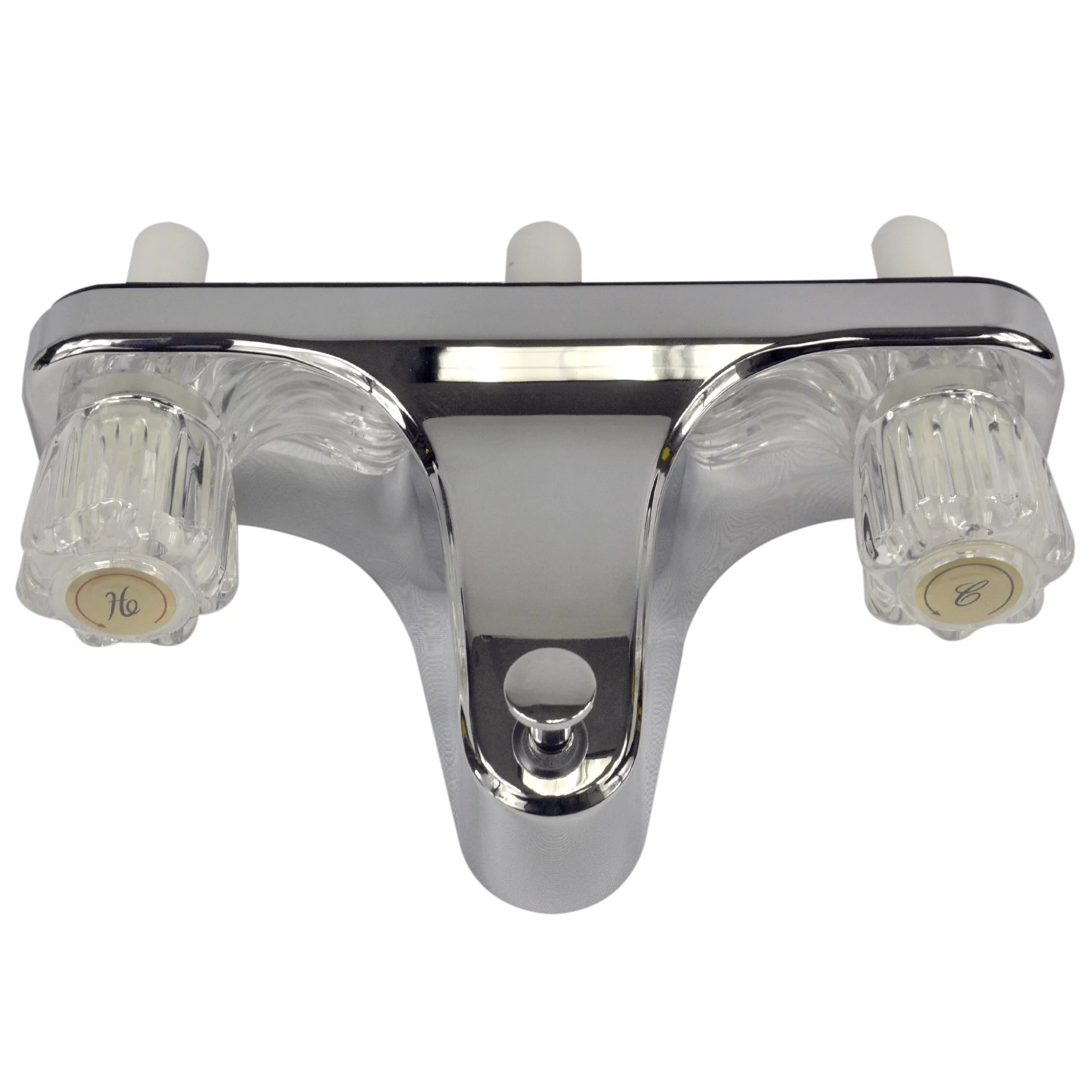 8 inch Chrome 2-Handle Tub Shower Faucet with Clear Acrylic Handles O1380