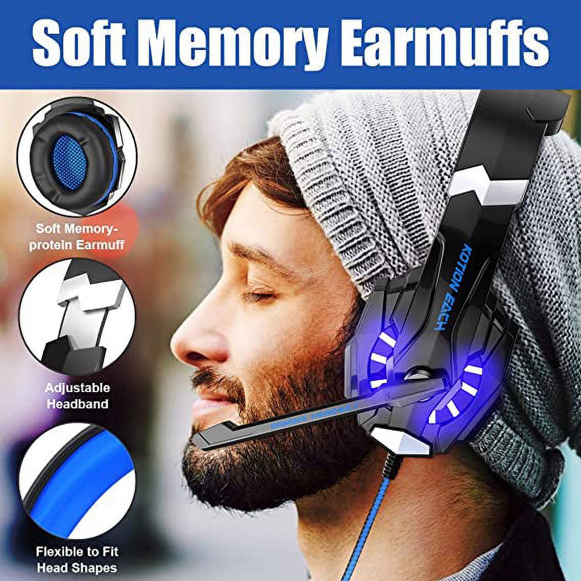 Stereo Gaming Headset with Mic, Noise Cancelling Over Ear Headphones Y650