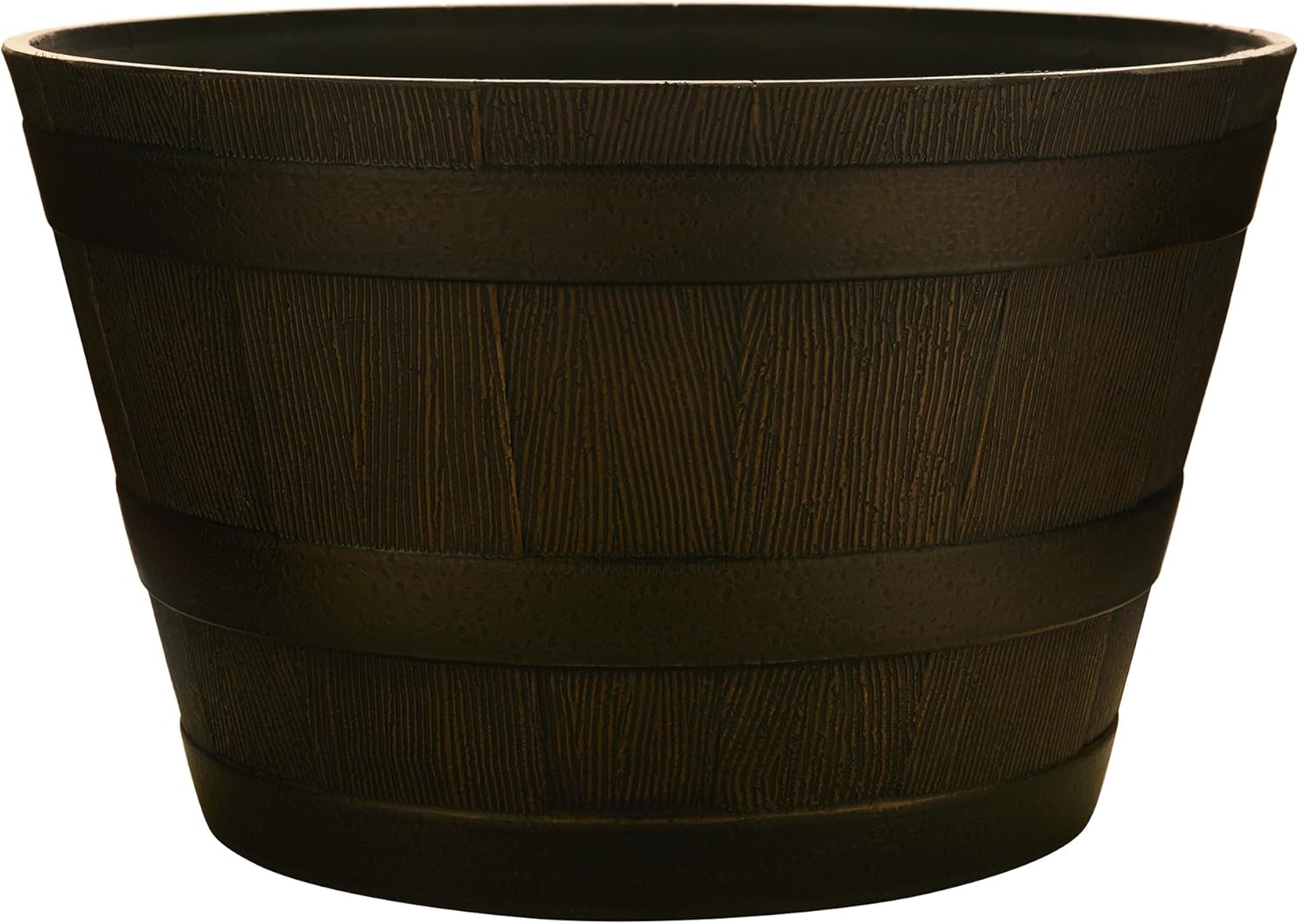 20.5" Resin Whiskey Barrel Planter, Kentucky Walnut Brown C6295