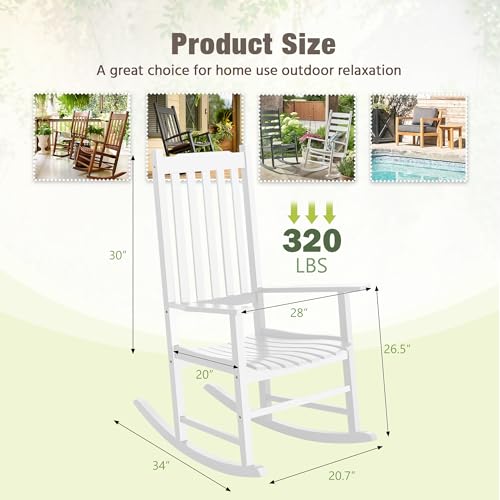 Brown Acacia Oversized Outdoor Rocking Chair Q64656