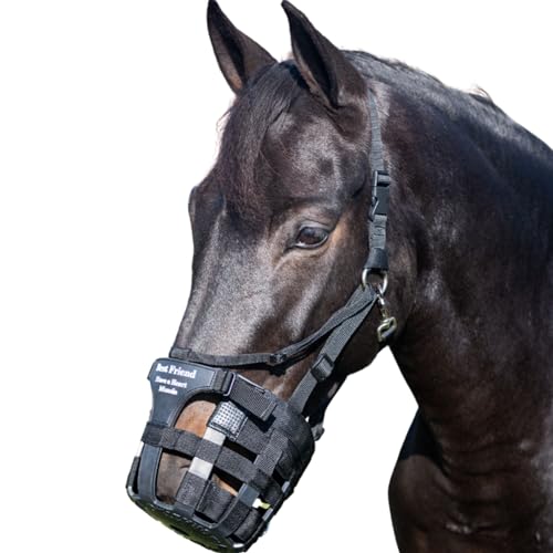 Heart Shaped Breakaway Horse Halter Grazing Muzzle, Large Horse Size M7118
