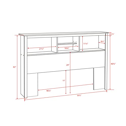 Black King Bookcase Headboard L24461