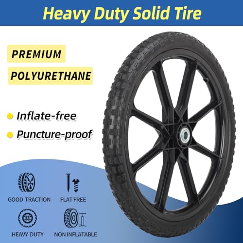2 Pcs 20" Flat Free Tire and Wheel with 3/4" & 5/8" Bearing V48101