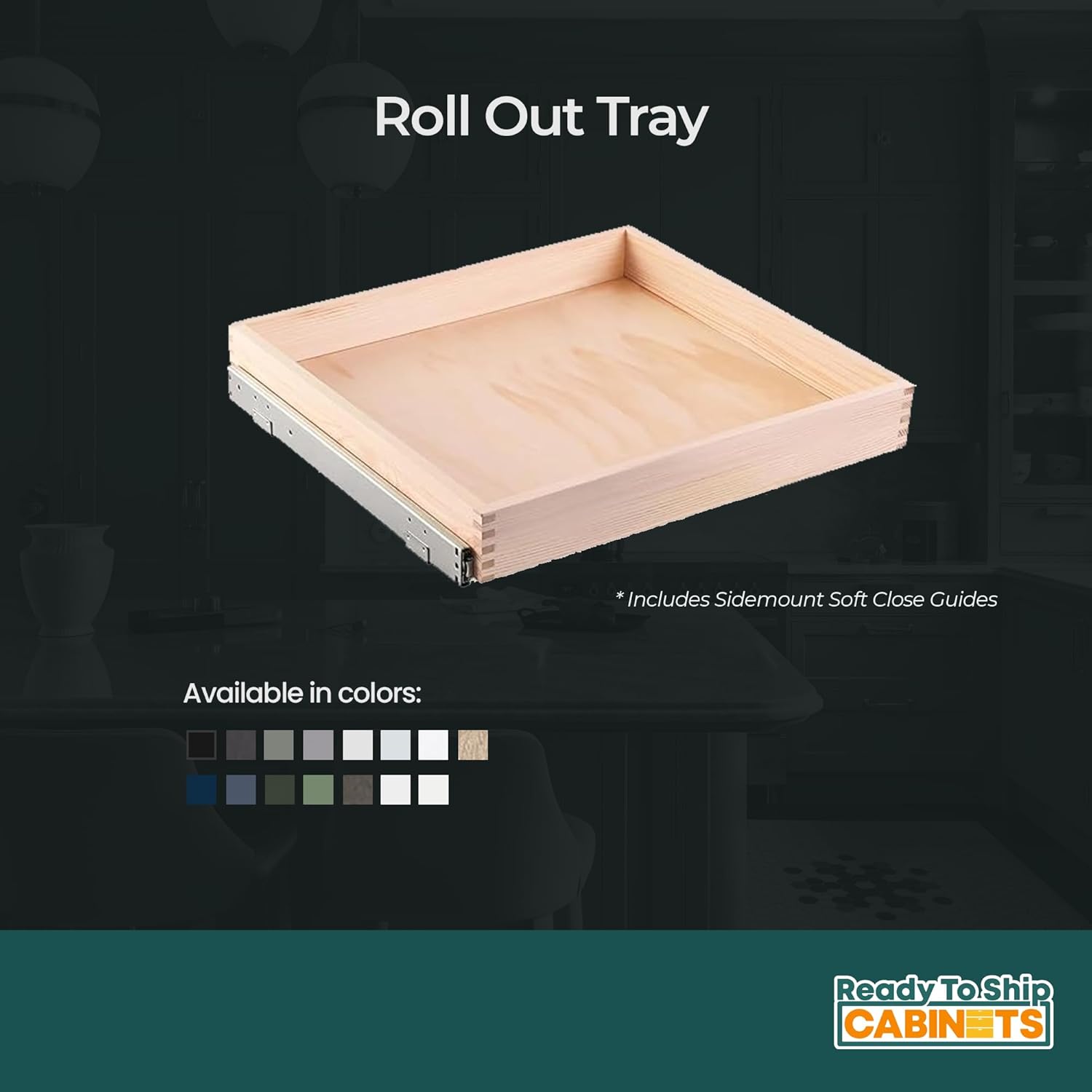 33W x 4H inch Antique White Roll Out Tray F815154