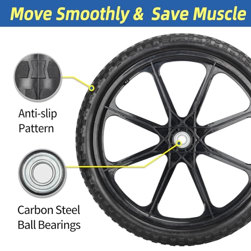 2 Pcs 20" Flat Free Tire and Wheel with 3/4" & 5/8" Bearing V48101