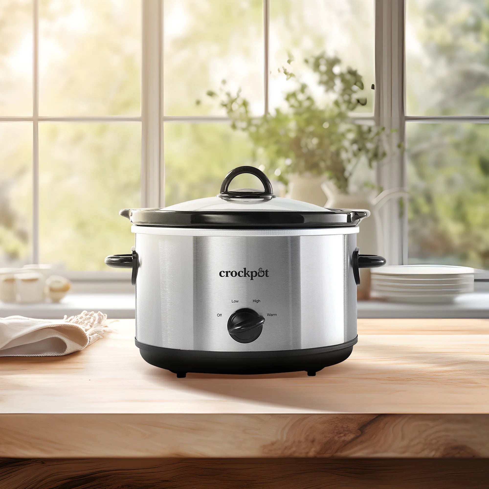4.5 Quart Manual Slow Cooker Silver C2467