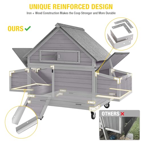 Large Hen House with Nesting Boxes Poultry Cage R684561
