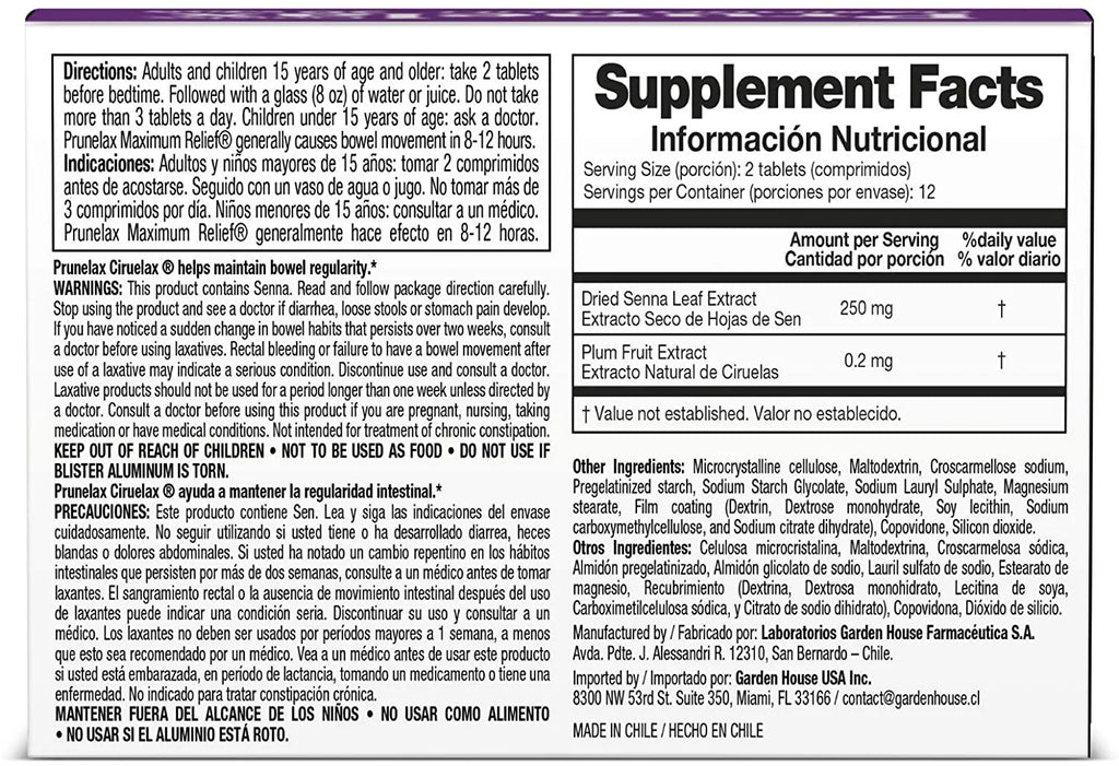 Natural Laxative Tablets 24 ea (Pack of 6) F4040