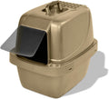Large Enclosed Sifting Cat Pan with Odor Door, Hooded, Beige T633193