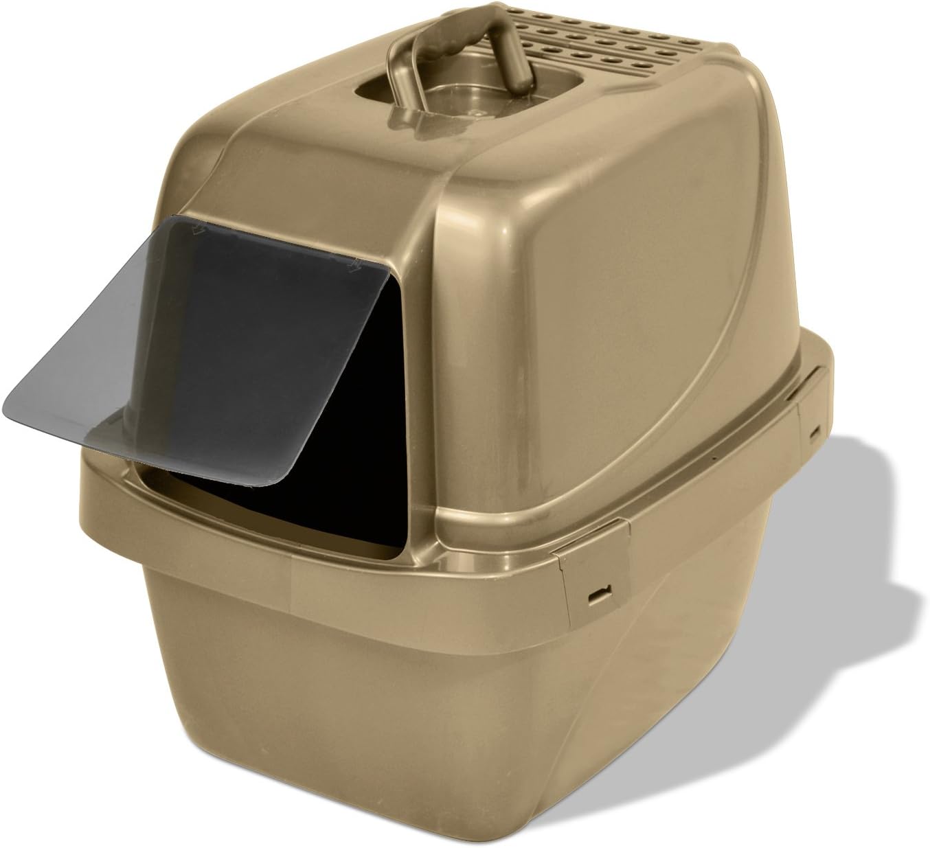Large Enclosed Sifting Cat Pan with Odor Door, Hooded, Beige T633193