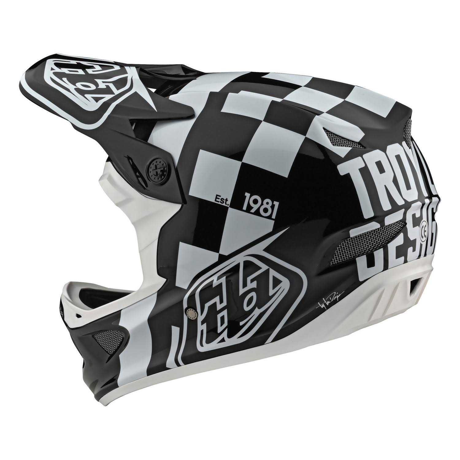 White-Black D3 Fiberlite Helmet - XL N230415