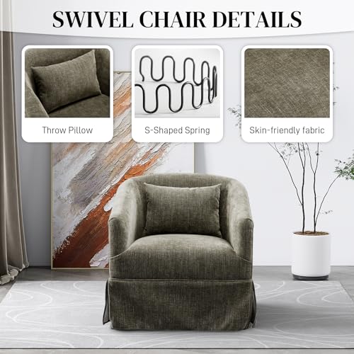 Beige Swivel Fabric Accent Chair Set of 2 E243927