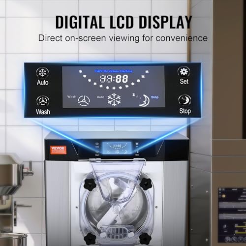 Commercial Ice Cream Machine 1400W 20/5.3 Gph Hard Serve Ice Cream Maker with LED Display Screen M590174