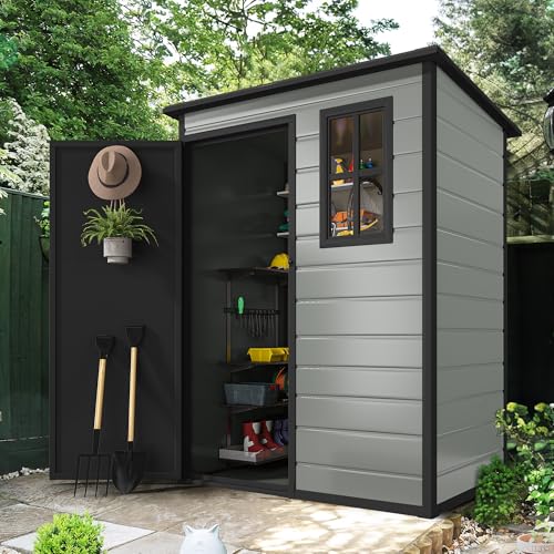 Blue-Gray 5x3 FT Resin Outdoor Storage Shed with Floor X5637