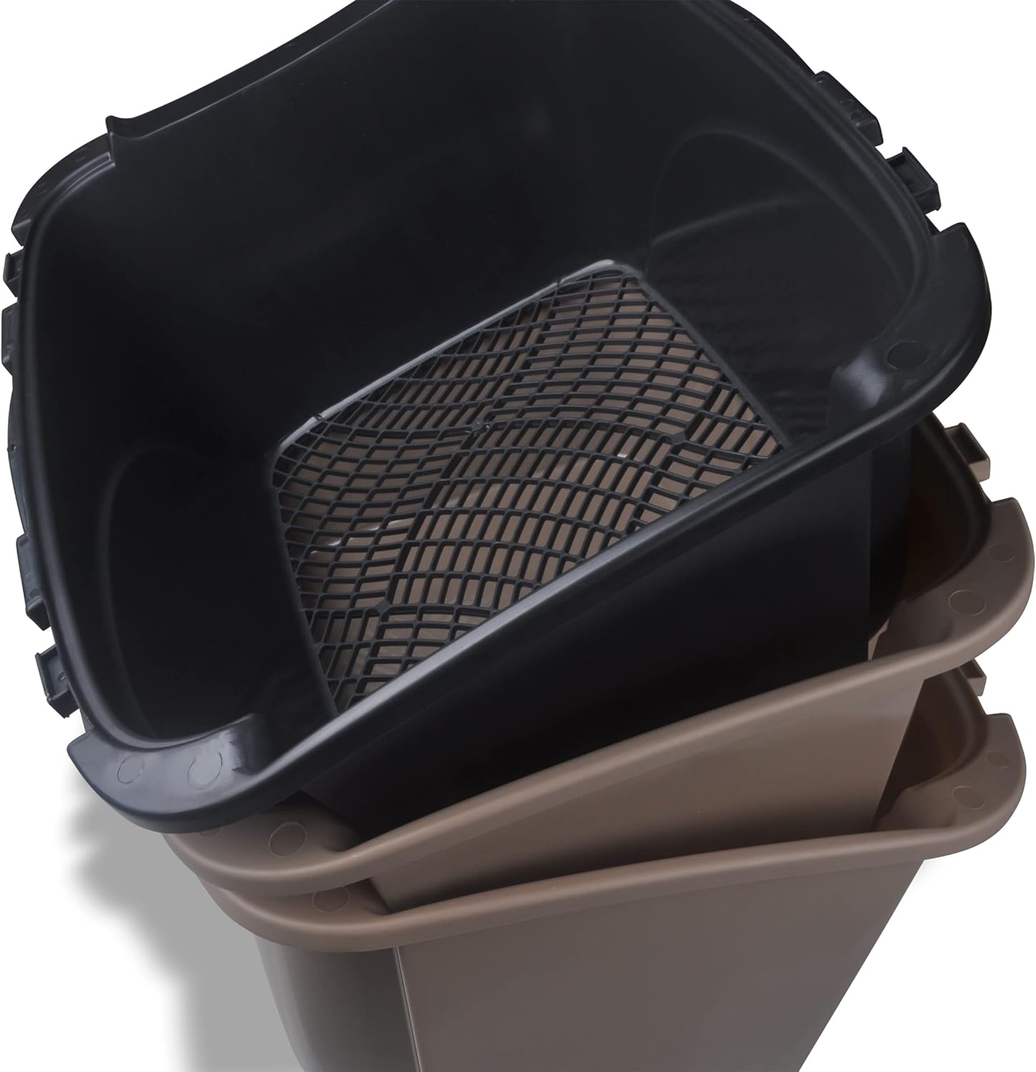 Large Enclosed Sifting Cat Pan with Odor Door, Hooded, Beige T633193