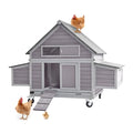 Large Hen House with Nesting Boxes Poultry Cage R684561