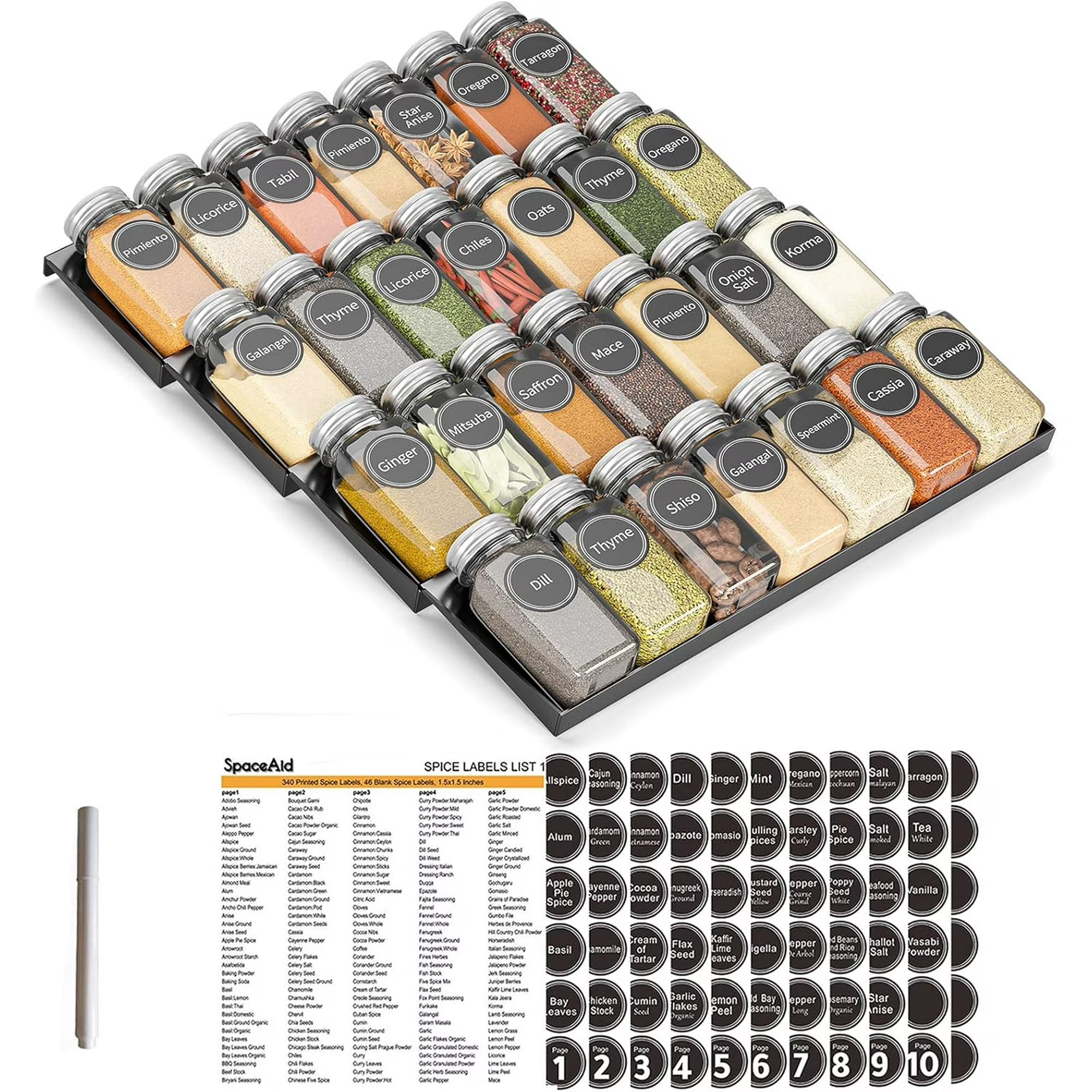 28 Spice Jars 4-Tier Spice Rack Tray F5174