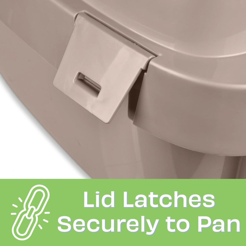 Large Enclosed Sifting Cat Pan with Odor Door, Hooded, Beige T633193