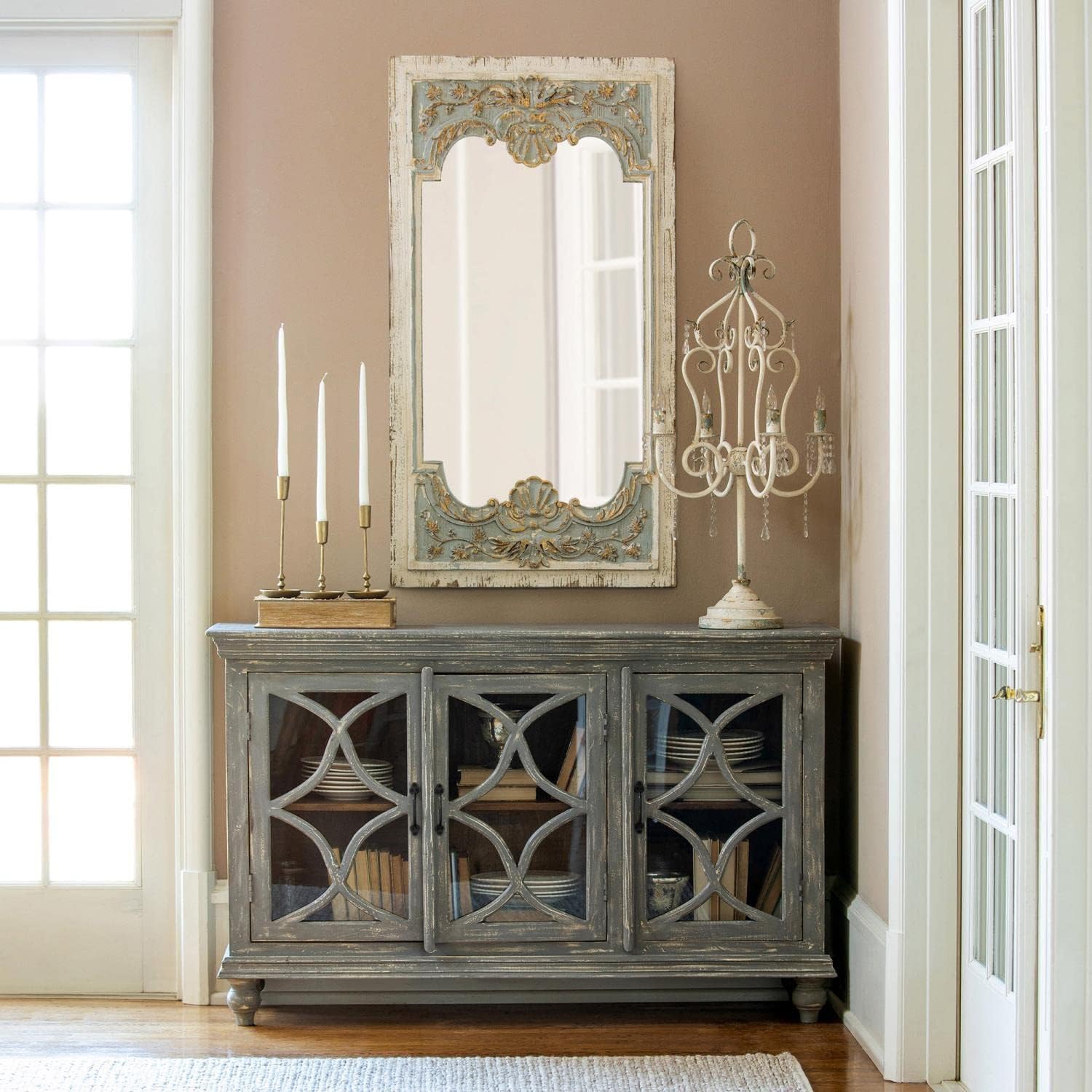 Carved Wood Mirror Y56551