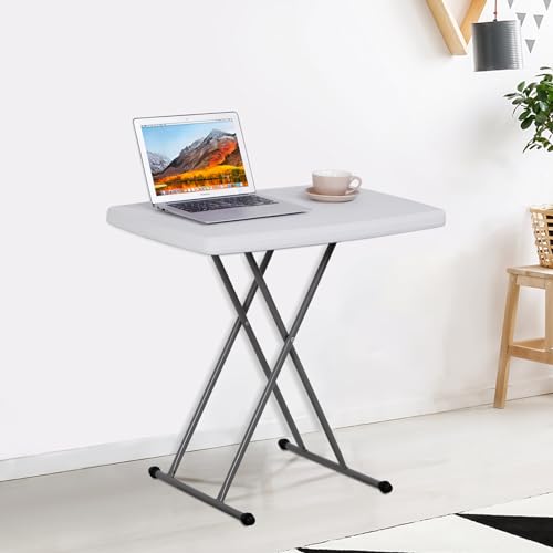 White 4 Foot Plastic Folding Table with Carrying Handle G79264